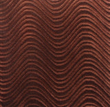 Brown Velvet Flocking Swirl Upholstery Fabric / 50 Yards Roll