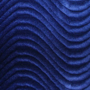 Royal Blue Wave Swirl Flocking Velvet Fabric