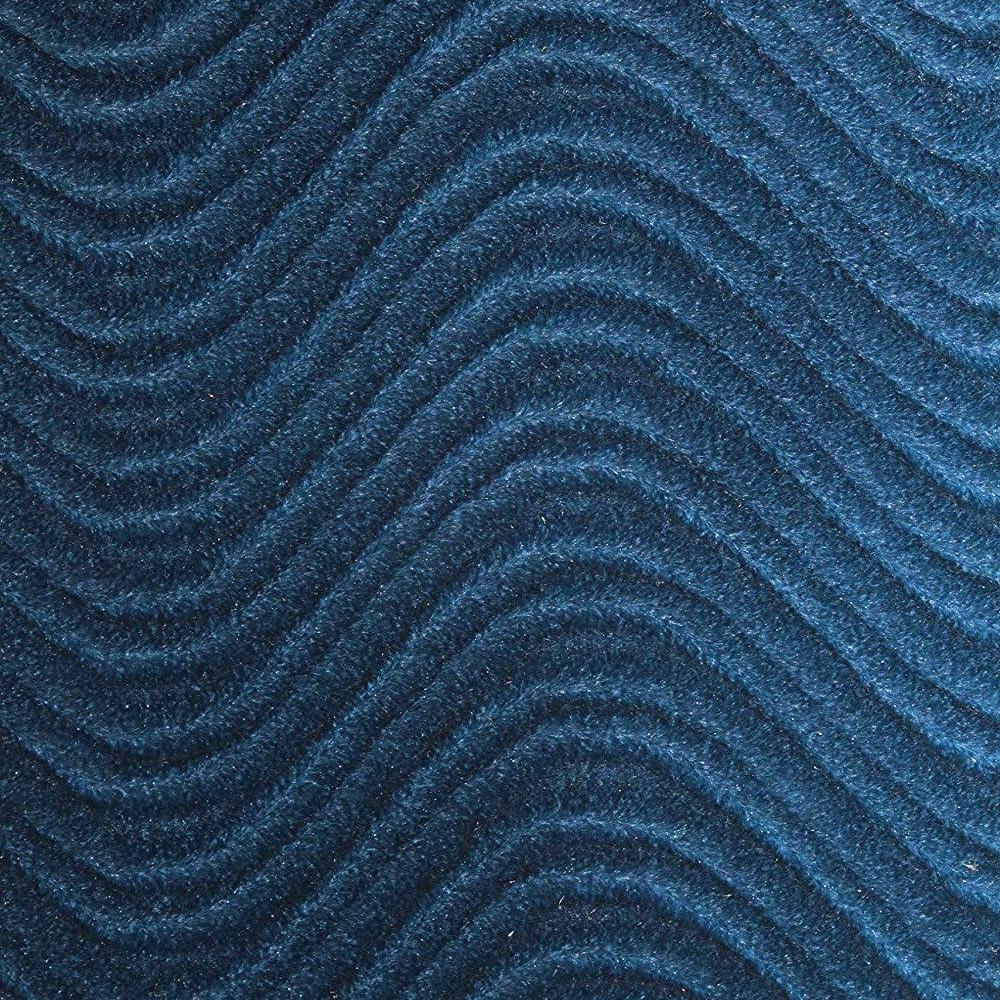 Navy Blue Velvet Flocking Swirl Upholstery Fabric