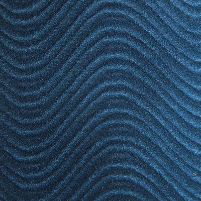 Navy Blue Velvet Flocking Swirl Upholstery Fabric / 50 Yards Roll