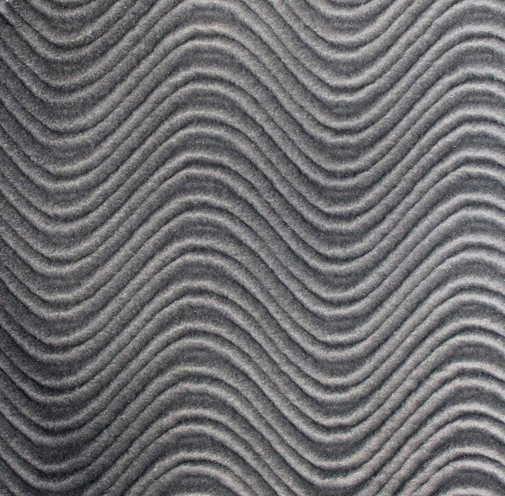 Silver Velvet Flocking Swirl Upholstery Fabric