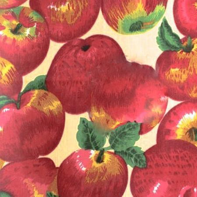 Apple Packed on Beige Poly Cotton Fabric