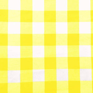 Yellow Checkered Gingham 1" Poly Cotton Fabric
