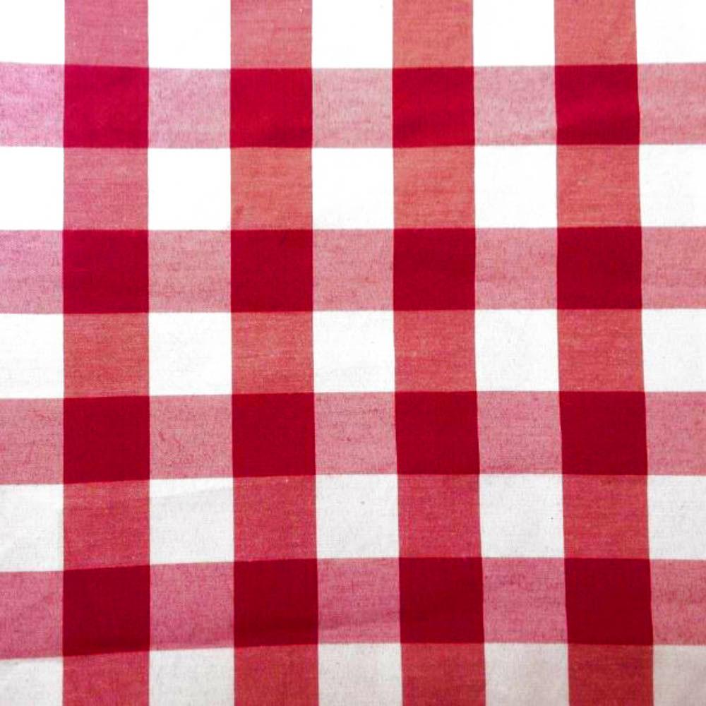 Red Checkered Gingham 1" Poly Cotton Fabric