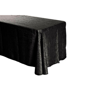 Black Crinkle Crushed Taffeta Rectangular Tablecloth 90 x 132"