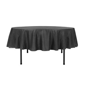 90" Black Crinkle Crushed Taffeta Round Tablecloth