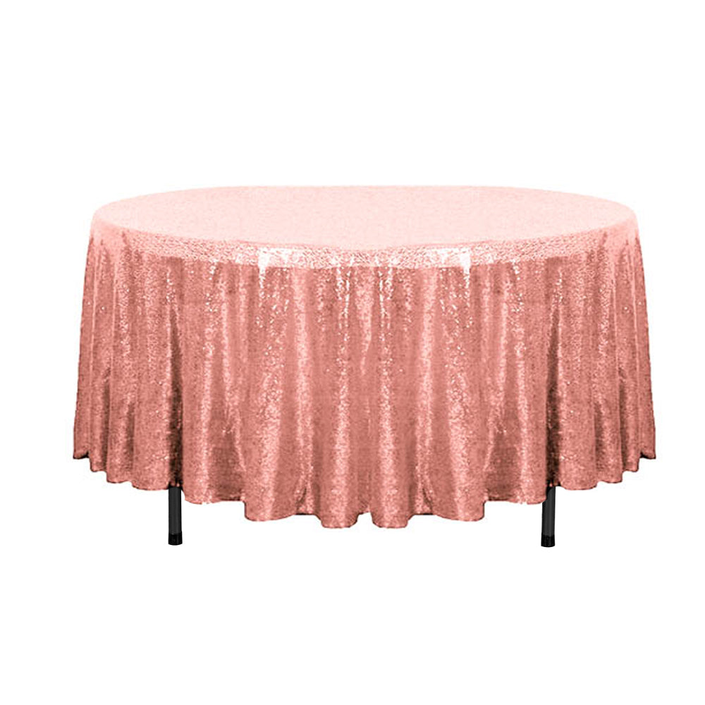 108" Blush Glitz Sequin Round Tablecloth