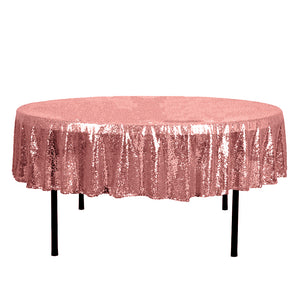 90" Blush Glitz Sequin Round Tablecloth