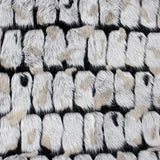 Black Gray Bricks Faux Fur Long Pile Fabric