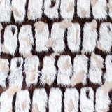 Brown Gray Bricks Faux Fur Long Pile Fabric