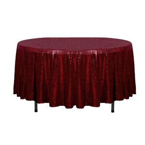 108" Burgundy Glitz Sequin Round Tablecloth