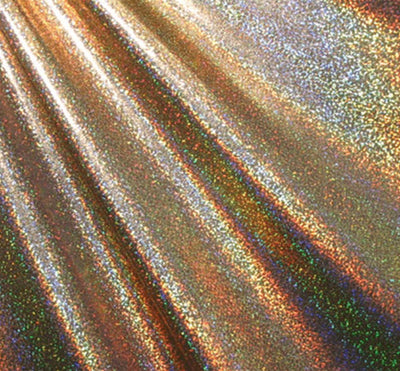 Black Gold Hologram Mini Dots Spandex Fabric