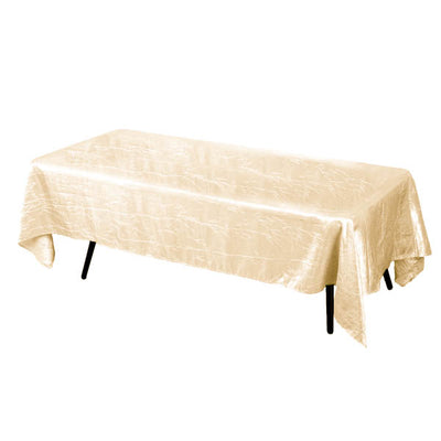 Champagne Crinkle Crushed Taffeta Rectangular Tablecloth 60 x 108