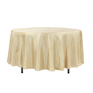 108" Champagne Crinkle Crushed Taffeta Round Tablecloth