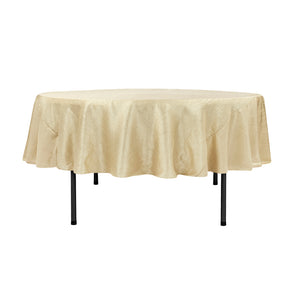 90" Champagne Crinkle Crushed Taffeta Round Tablecloth
