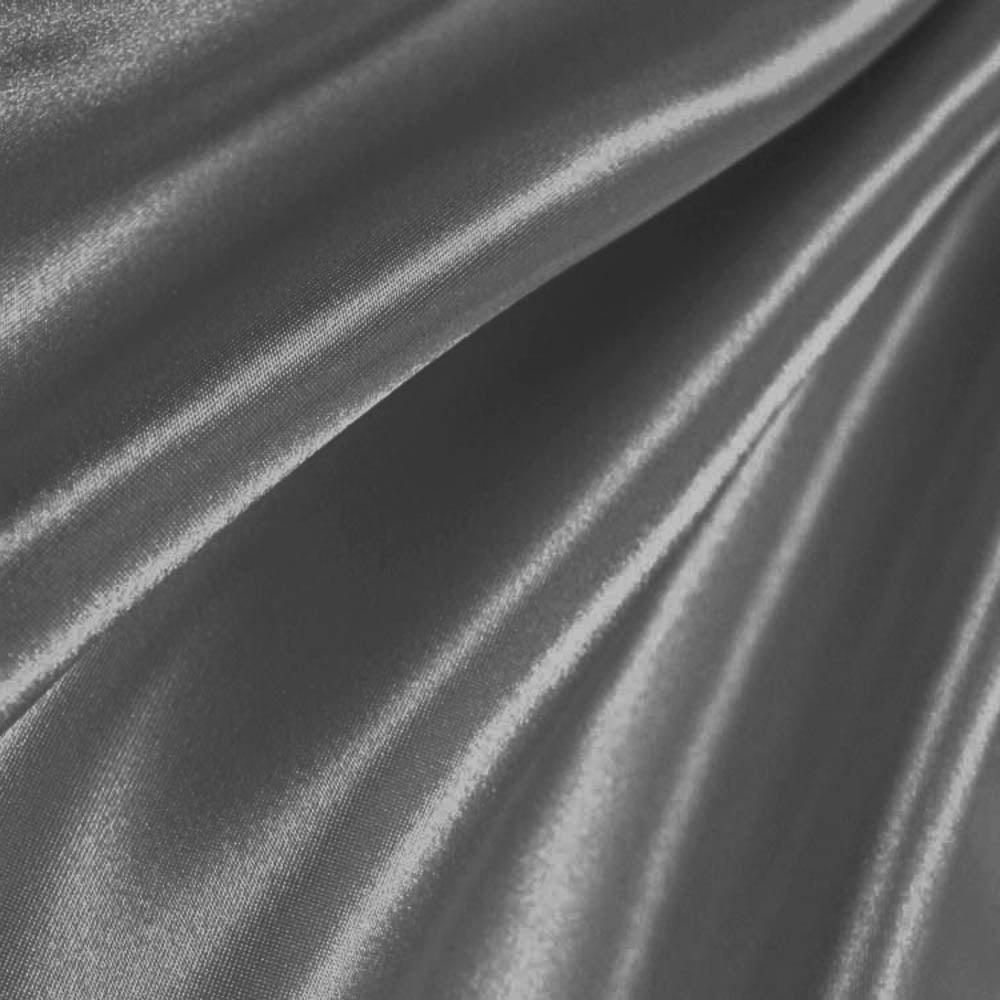 Charcoal Poly Satin Fabric