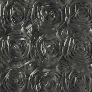 Rosette Satin Charcoal Fabric