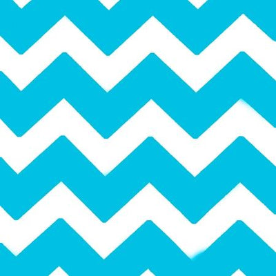 Chevron Turquoise and White Poly Cotton Fabric