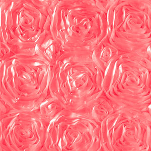 Rosette Satin Coral Fabric