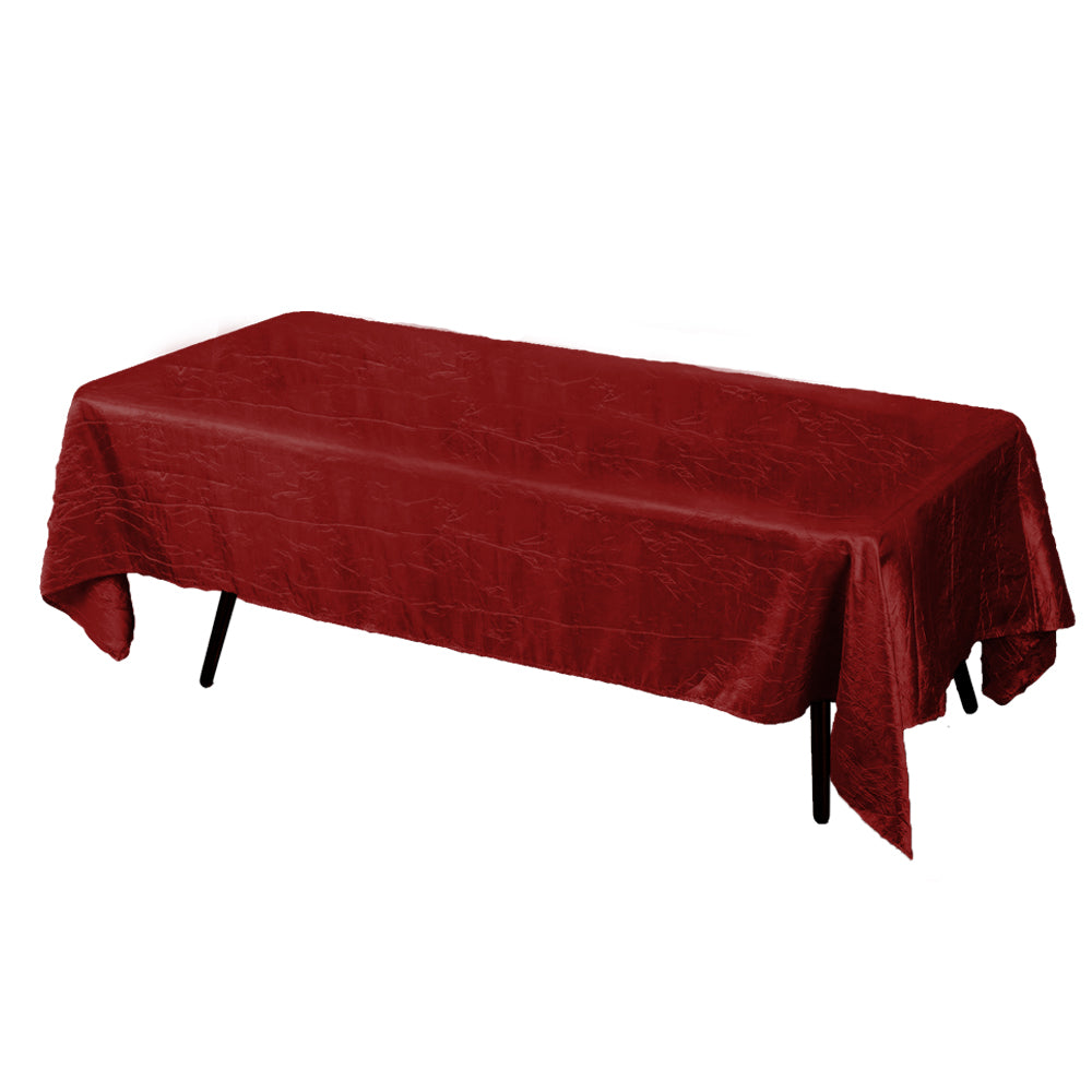 Cranberry Crinkle Crushed Taffeta Rectangular Tablecloth 60 x 108"