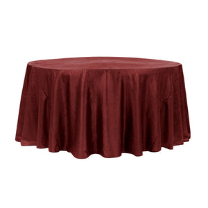 120" Cranberry Crinkle Crushed Taffeta Round Tablecloth