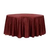 132" Cranberry Crinkle Crushed Taffeta Round Tablecloth