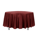 108" Cranberry Crinkle Crushed Taffeta Round Tablecloth