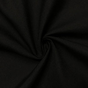 Black Solid Flannel Cotton Fabric
