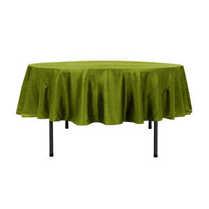 90" Lime Crinkle Crushed Taffeta Round Tablecloth