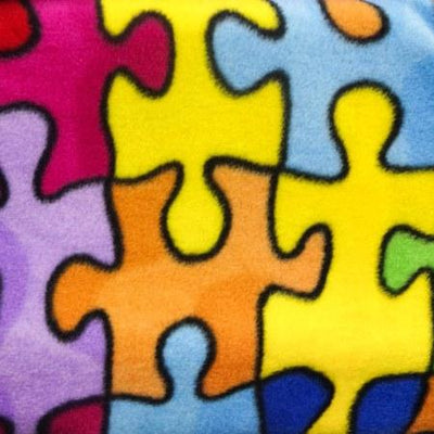 Multicolor Jigsaw Puzzle Anti Pill Premium Fleece Fabric