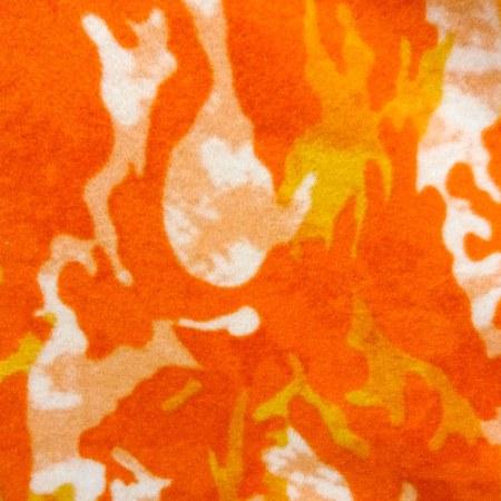 Orange Camouflage Fleece Fabric