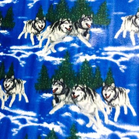 Wolf Madness Anti Pill Animal Theme Fleece Fabric