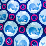 Whale and Anchors in Circles Anti Pill Fleece Fabric