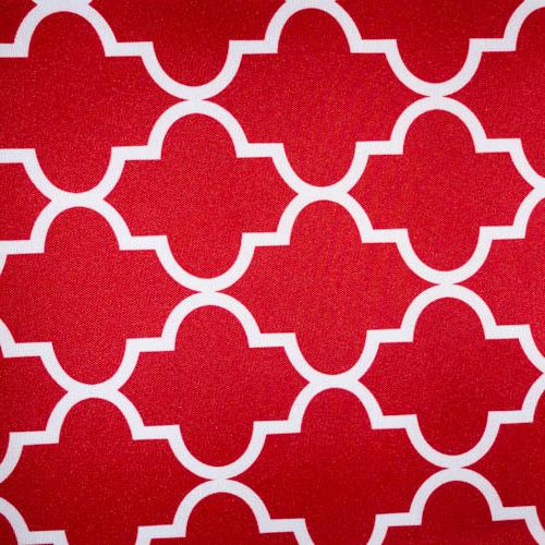 Red White Moroccan Canvas Waterproof Outdoor Fabric