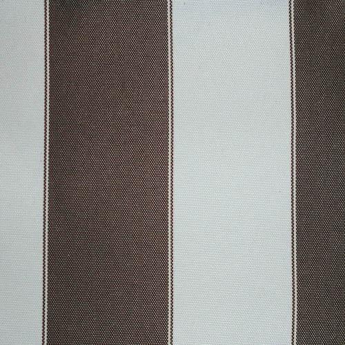 Brown White Stripe Canvas Waterproof Outdoor Fabric / 60 Yards Roll