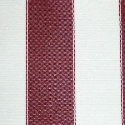 Burgundy Ivory Stripe Canvas Waterproof Outdoor Fabric