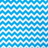Half Inch Chevron Turquoise and White Poly Cotton Fabric