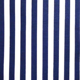 1" One Inch Navy Blue and White Stripes Poly Cotton Fabric