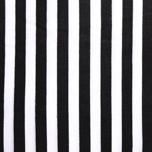 Half Inch White and Black Stripes Poly Cotton Fabric