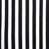 Half Inch White and Black Stripes Poly Cotton Fabric