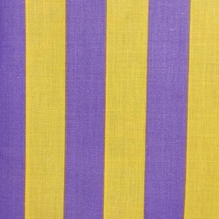 One Inch Purple and Yellow Stripes Poly Cotton Fabric