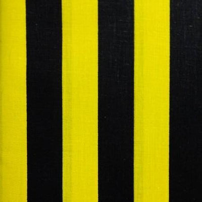 One Inch Black and Yellow Stripes Poly Cotton Fabric