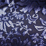 Navy Blue Beyonce Lace Fabric - Evening Gown Lace