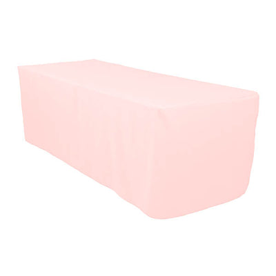 4 Ft Blush Fitted Polyester Rectangular Tablecloth