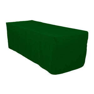 6 Ft Hunter Green Fitted Polyester Rectangular Tablecloth