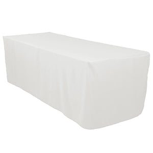 5 Ft White Polyester Rectangular Tablecloth
