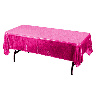 Fuchsia Glitz Sequin Rectangular Tablecloth 60 x 108