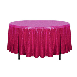 108" Fuchsia Glitz Sequin Round Tablecloth