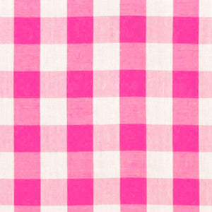 Fuschia Checkered Gingham 1" Poly Cotton Fabric