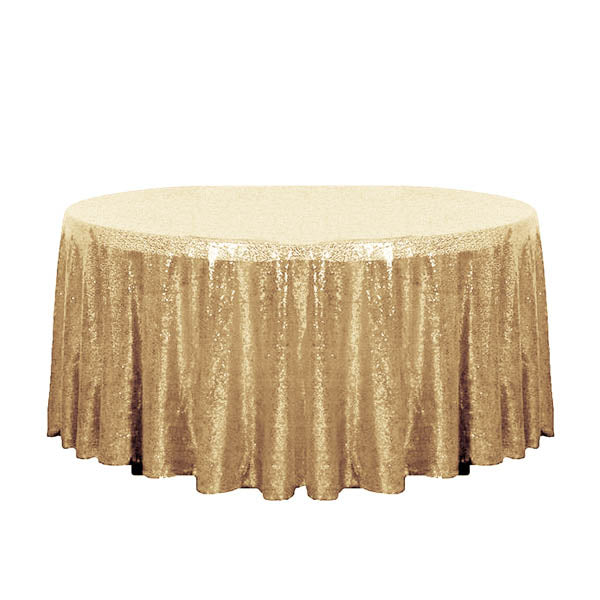 120" Gold Glitz Sequin Round Tablecloth